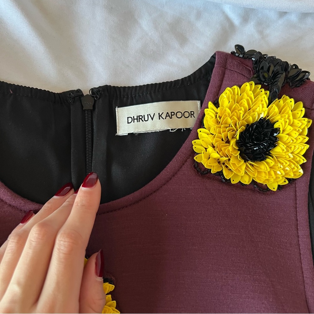 🐝Anthropologie+Dhruv Kapoor Floral Sequins 60s  Mod Dress NWOT🐝 - Picture 5 of 7